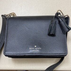 Kate Spade Black Pebbled Leather Crossbody Bag